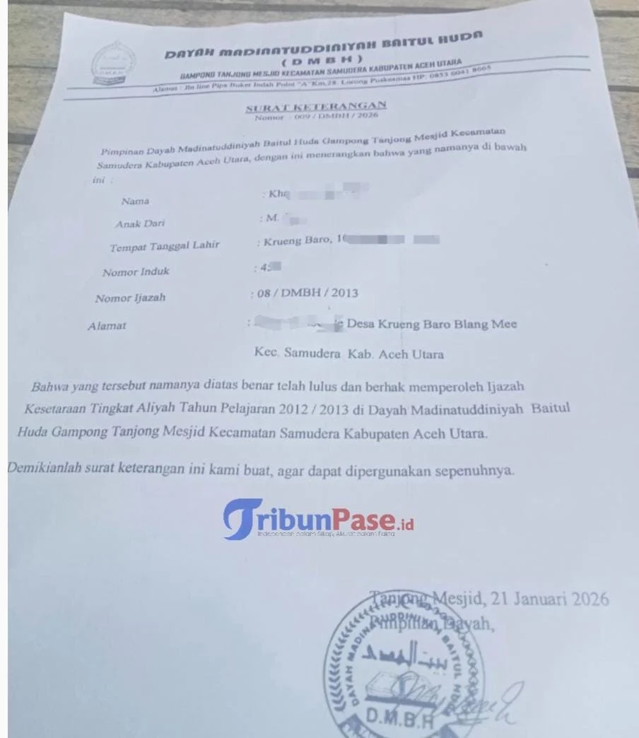 Dari Gagal Jadi Tuha Peuet ke Kursi Kaur, Dugaan Ijazah Palsu Mencuat di Samudera, Dayah Penerbit Ikut Disorot